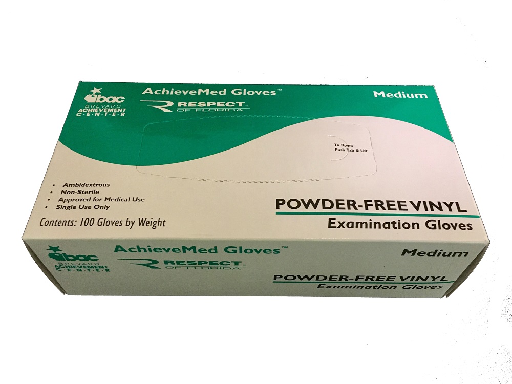 Powder-Free Vinyl Exam Gloves - Large